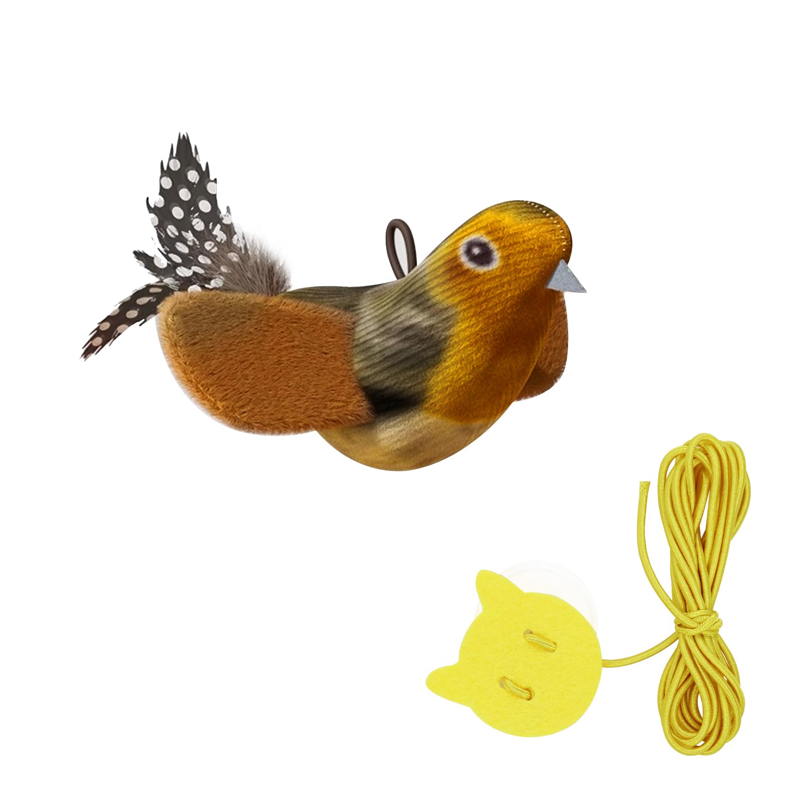 Andiker Chirping Bird Cat Toy, Simulated Bird Shape Catnip Cat Toy for Cats with Elastic Hanging Rope Lightweight Interactive Cat Toy for Indoor Cats