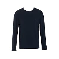 Emporio Armani T-Shirt Uomo Girocollo Manica Lunga in Lana Tecnologia Blu M Regular Fit