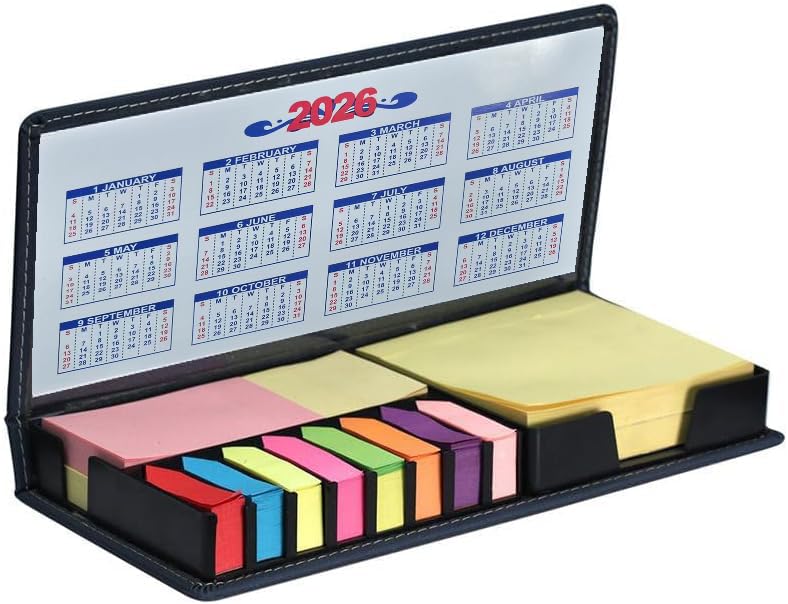 Strehknewen Juego de notas adhesivas, 2200 unidades de notas adhesivas de colores, 4 formatos con estuche de poliuretano, para oficina, escuela, estudio y trabajo(2026)