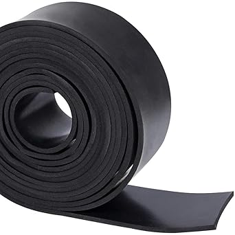 Solid Neoprene Rubber Strips Roll 1/8 (.125) inch Thick X 2 inch Wide X 10 Feet, for DIY Weather Stripping, Gasket, Seal