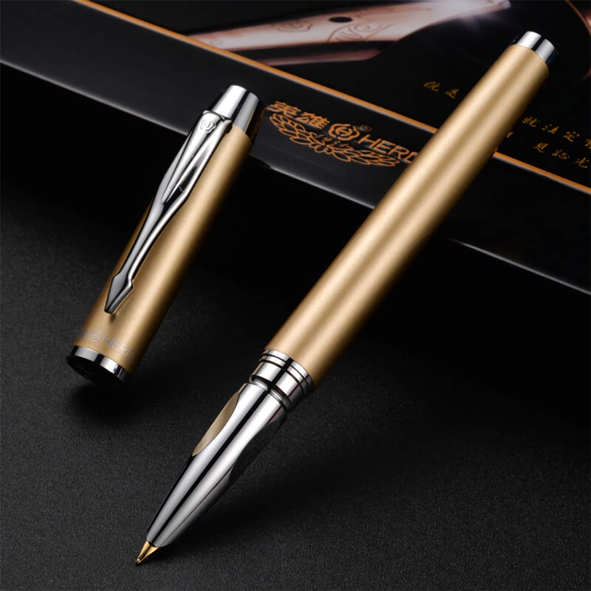 VIDOO Füllfederhalter Set 0.5 mm 0.8 mm Nib Kalligraphie schreiben Unterzeichnung Stiftkugel Stift Geschenke Box für Studenten Freunde Familien Kollegen - Schwarz