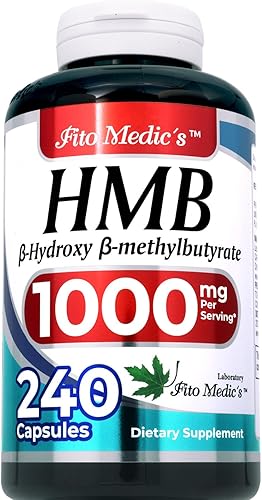 FITO MEDIC'S Laboratorio  hmb  240 cápsulas  1000 mg  Suplemento hmb  ácido libre de hmb  beta-hidroxibutirato  Extracto de concentrado  Ultra alta