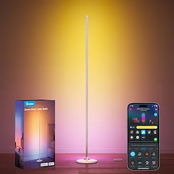 Govee RGBIC Floor Lamp Basic, LED Corner Lamp Works with Alexa, Smart Modern Floor Lamp with Music Sync and 16 Million DIY Colors, Color Changing Standing Lamp for Bedroom Living Room Blue