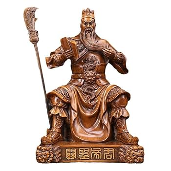 關公武将像 高約48cm Amazon.com: 沙金色/招财忠义千秋关公摆件佛像关羽关二爷武财神