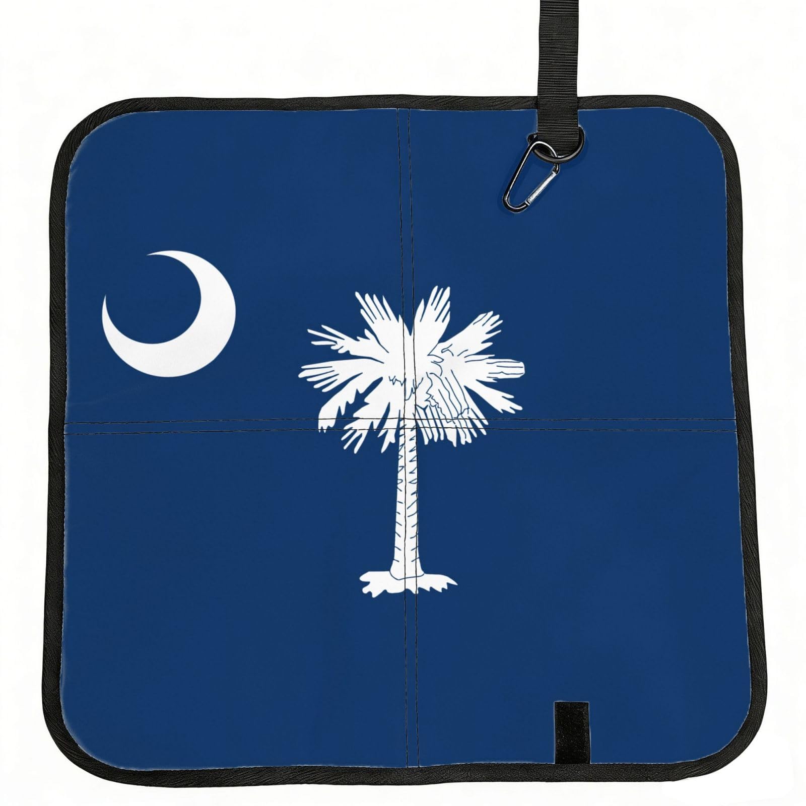 DIEzig South Carolina Flag Printed Compact Foldable Sitting Pad Oxford Base, Portable Cushion for Fishing Sports Events