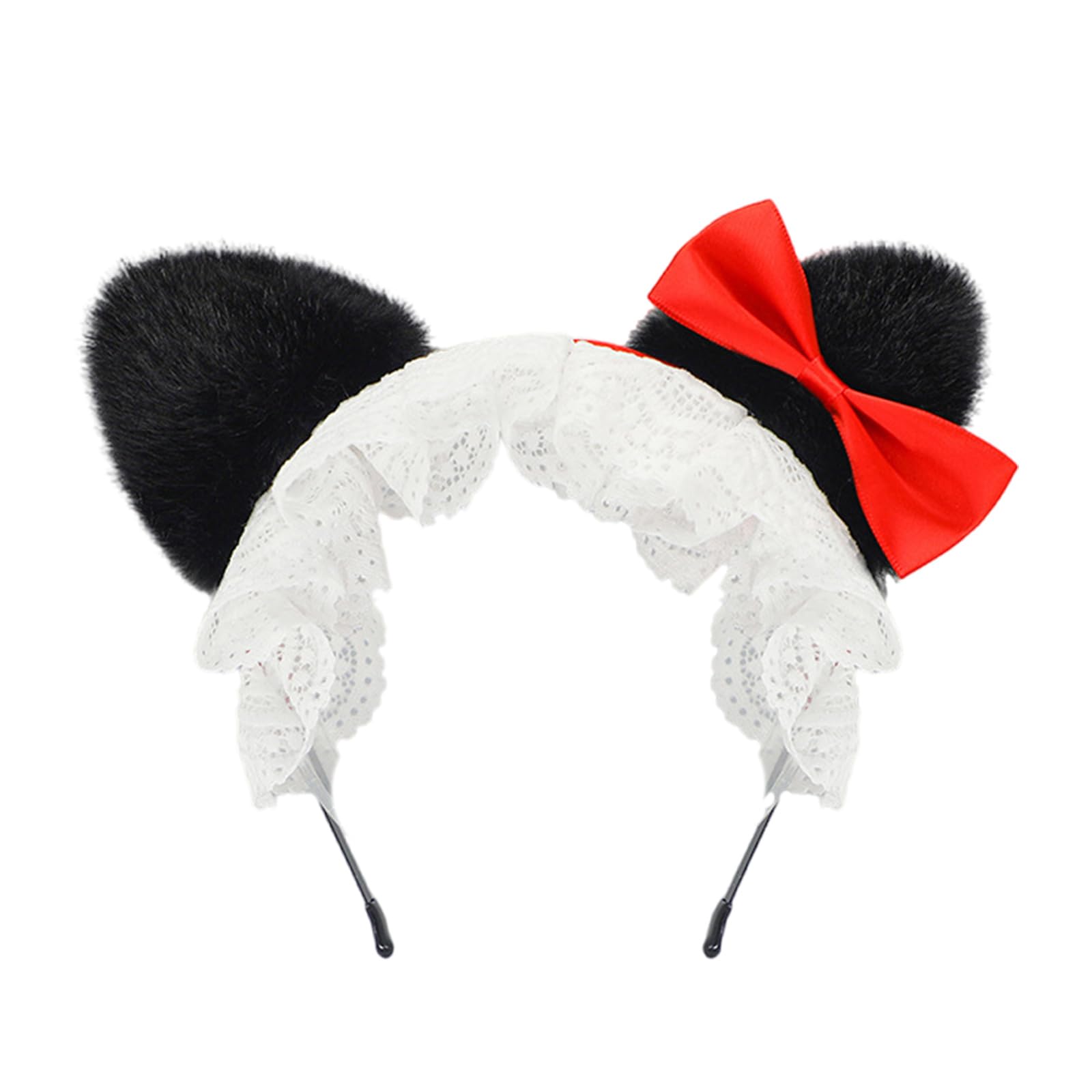 MICFENY Realistic Gray Animal Ear Hairband Elastic Design For Role Play And Daily Wear Photo Props