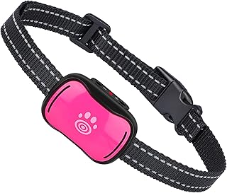 Small Dog Bark Collar, PcEoTllar Bark Collar for Small Dogs 5-15lbs No Shock Bark Collar for Small Medium Large Dogs with 7 Adjustable Sensitivity and Intensity Beep Vibration (Pink, 7-20 in)