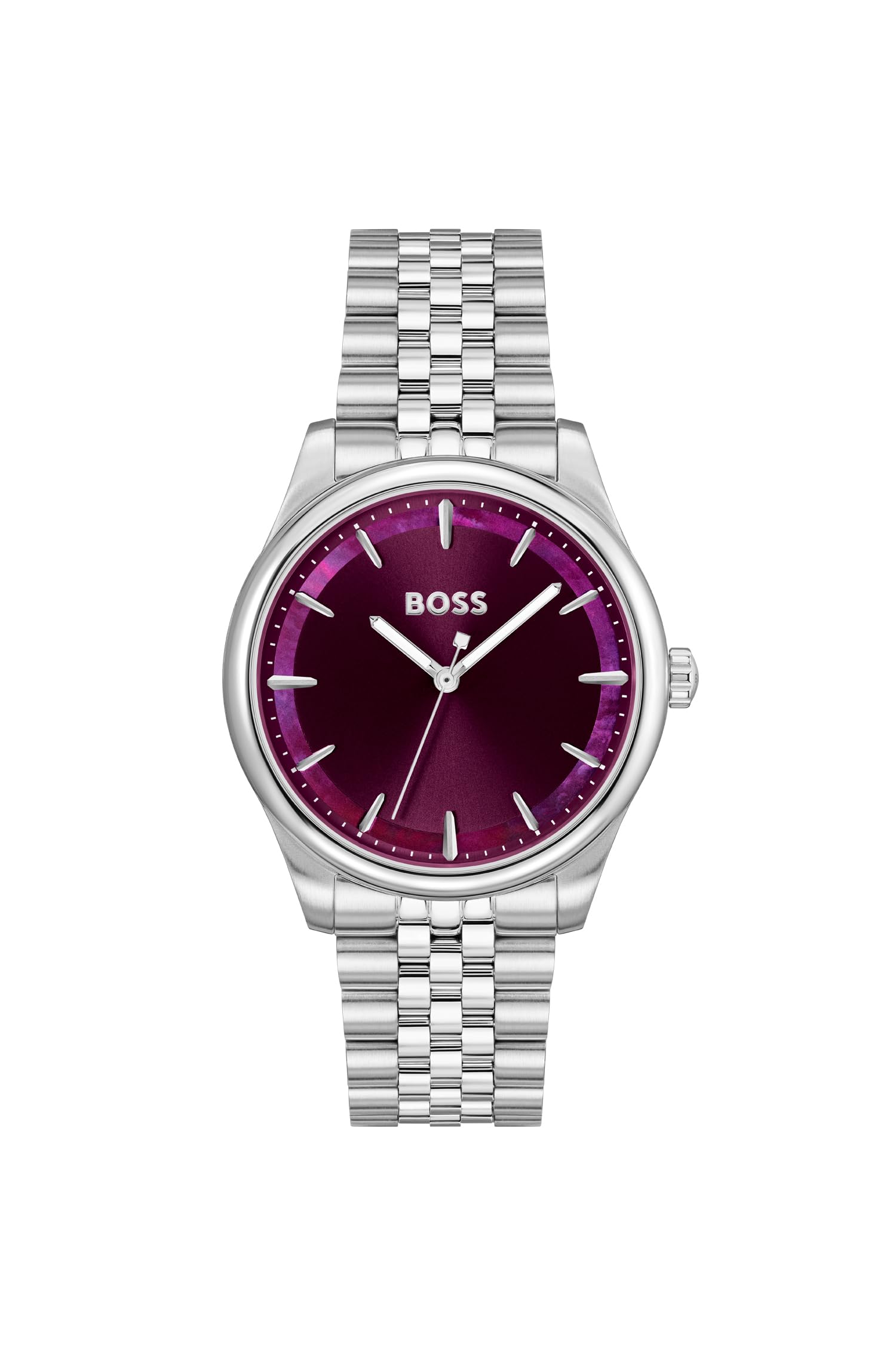 Boss Graceful Qtz Basic Red Mother of Pearl Round Dial Womens Watch|Stainless Steel Material|Silver Color Band - 1502778 (B0D77MCNNB) Amazon Price History, Amazon Price Tracker