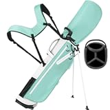 Lightweight Golf Stand Bag&comma; 4-Way Full-Length Dividers&comma; Holds Up to 10 Clubs&comma; 3&period;7 lbs Golf Bag with Dual Straps & Stand for Driving Range&comma; Par 3&comma; and Standard Courses