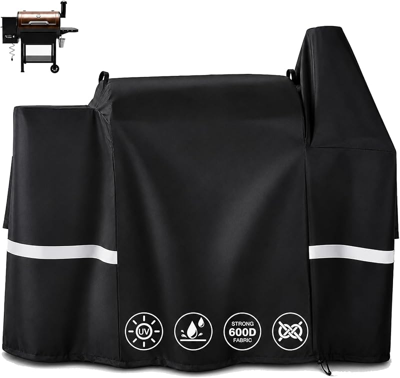 Grill Cover for Pit Boss 850 Dx, 820 Competition, Z Grills 700 | Heavy Duty Wood Pellet Smoker Cover for Pit Boss 850 Competition Pb850ps2 820fb With Straps & Zipper, 56 Inch