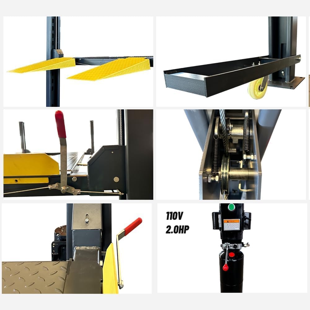 8,500 LBS 4-Post Car Lift, Extra Tall & Wide Parking and Storage Auto Lift with 71" Max Height, Heavy-Duty Hydraulic System for Garage, Parking, or Workshop Use, 12 Months Warranty, 220V