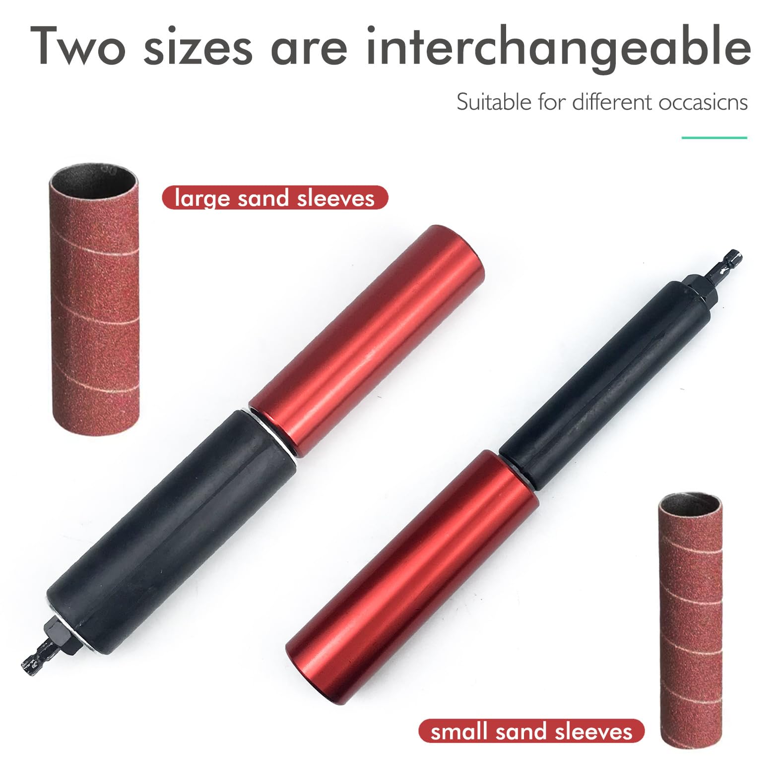 Bewinner Spindelschleifer Adapter, 1,5-Zoll Schleifhülsen, 10er-Pack, Aluminiumlegierung, Holz