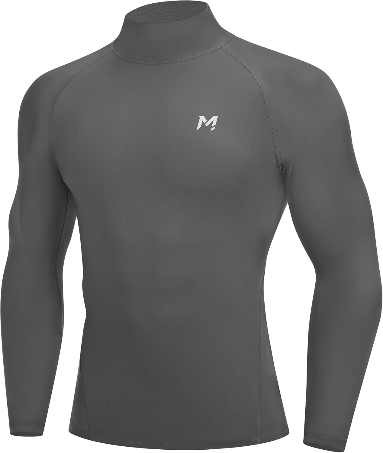 Moozava Mens Compression Shirts Mock Turtleneck UPF 50+ Quick Dry Long Sleeve Undershirts Athletic Workout Running Base Layer