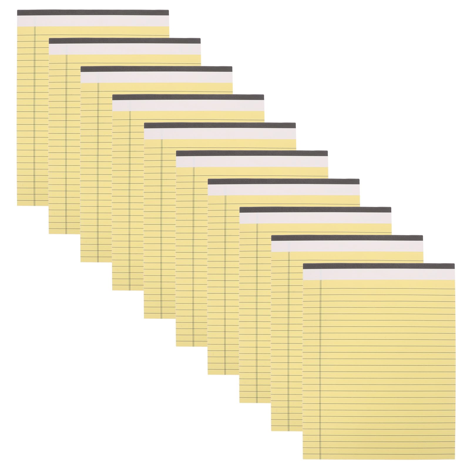 Blocchi Note Legali Gialli 10 Pezzi 203X280Mm Carta per Quaderni Margine per Insegnanti e Lavoro d'Ufficio
