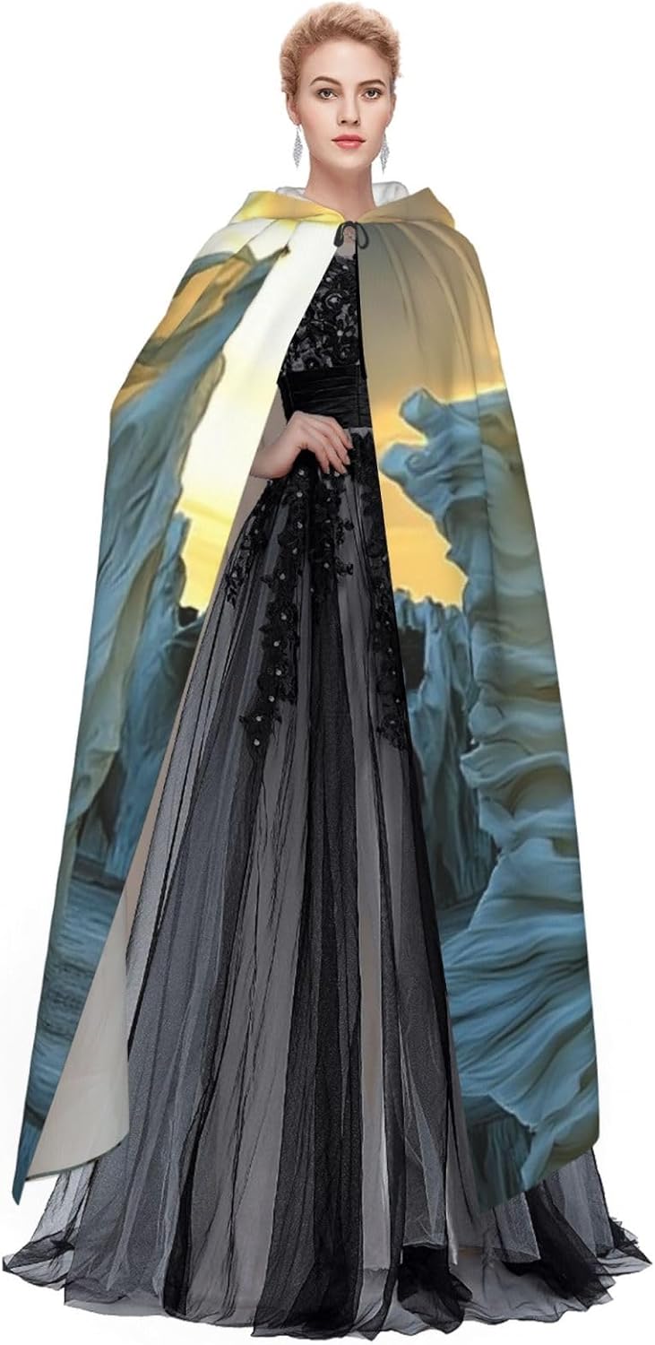 Elegant fabric with sunflower background Unique Darkness Poncho Shawl - Customizable Wearable Blanket for Women, Perfect Halloween Costume Accessory, Knight, Akatsuki, and More