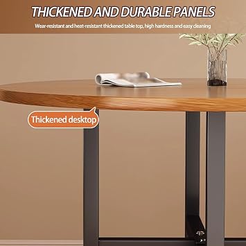 Home use Folding Dining Table, Extendable Drop Leaf kitchen table,Round Portability folding kitchen tables with 6 Wheels,Multifunction Space Saving Tables for Dining Room(Brown,100cm)