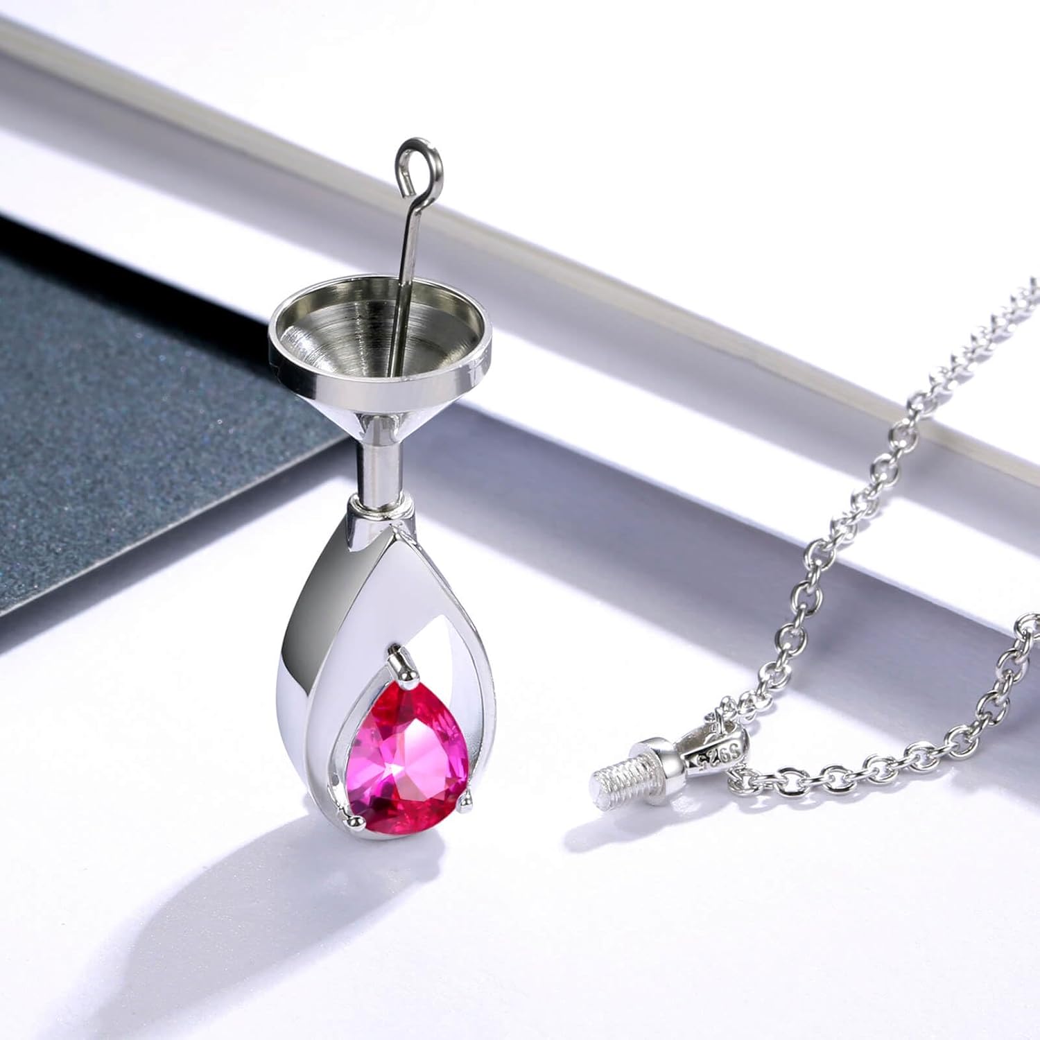 Sariel 925 Sterling Silver Cremation Jewelry Memorial CZ Teardrop Ashes Keepsake Urns Pendant Necklace for urn Necklaces Ashes Jewelry Gifts - Image 2