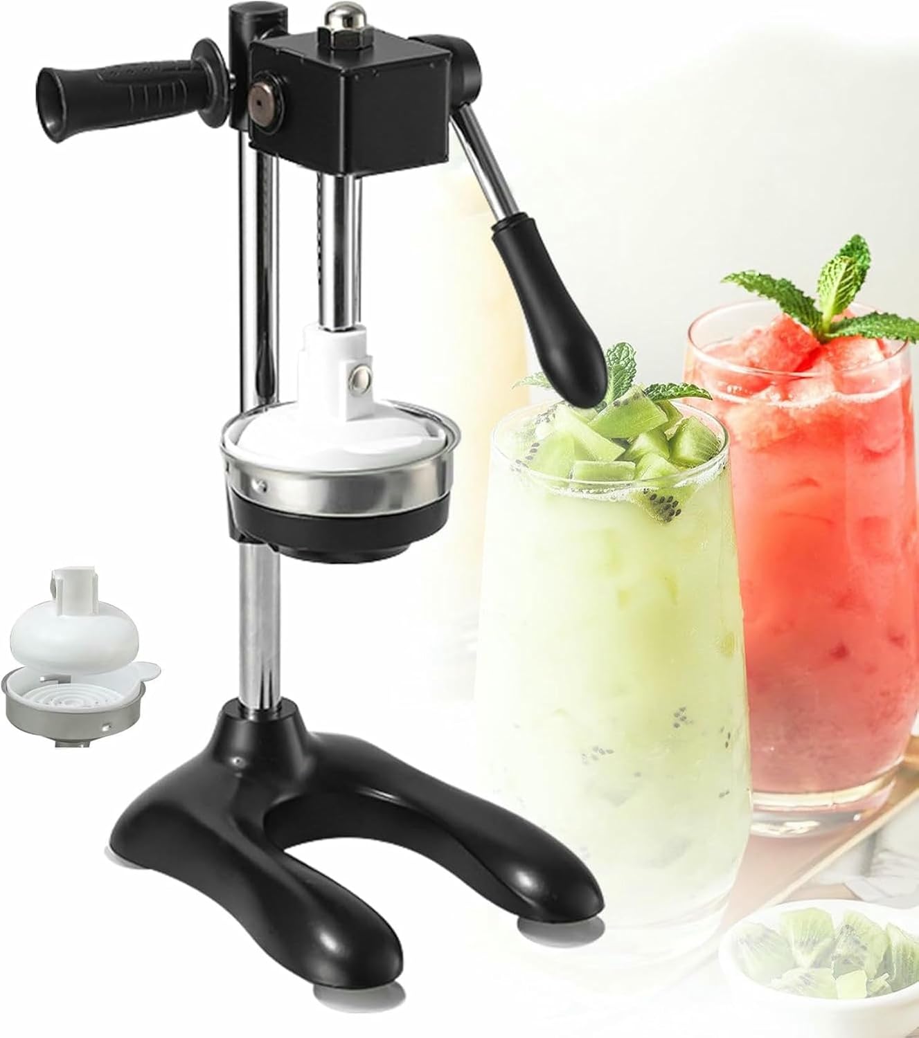 Manual juicer, Cast Iron Manual juicer, 304 Stainless Steel + Aluminum Alloy, Easy-Clean, Juicer for Citrus Fruits, for Oranges, Lemons, Citrus,Watermelon
