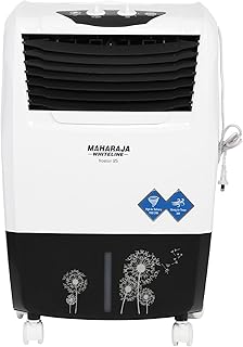 Maharaja Whiteline Frost Air 25 Air Cooler | 22 Litre Anti-bacterial Water Tank | Durable Honeycomb Pads | Submersible Pump Motor | Personal Air Cooler| White and Grey | 2 Yr Warranty