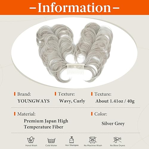 Miniatura 8 de Peine de moño desordenado con clip lateral para mujer, corto, natural, lacio, versátil, ajustable, fácil de peinar, rubio oscuro C