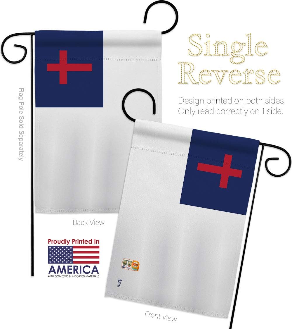 Christian Garden Flag Set Wood Dowel Religious Faith Hope Grace Peace Dove Religion Easter Small Decorative Gift Yard House Banner Made In USA 13 X 18.5