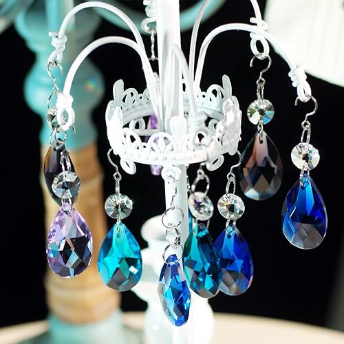 Miniatura 10 de 12 prismas de cristal para araña, diseño de lágrima, arco iris, cristales colgantes para ventanas, decoración del hogar colorida