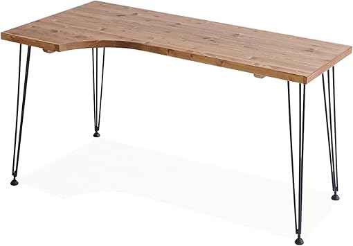Amazon Lowya ロウヤ デスク 机 ワークデスク Pcデスク L字 木製デスク 作業机 パソコンデスク 学習机 勉強机 天然木 無垢材 幅140 パソコンデスク 文房具 オフィス用品