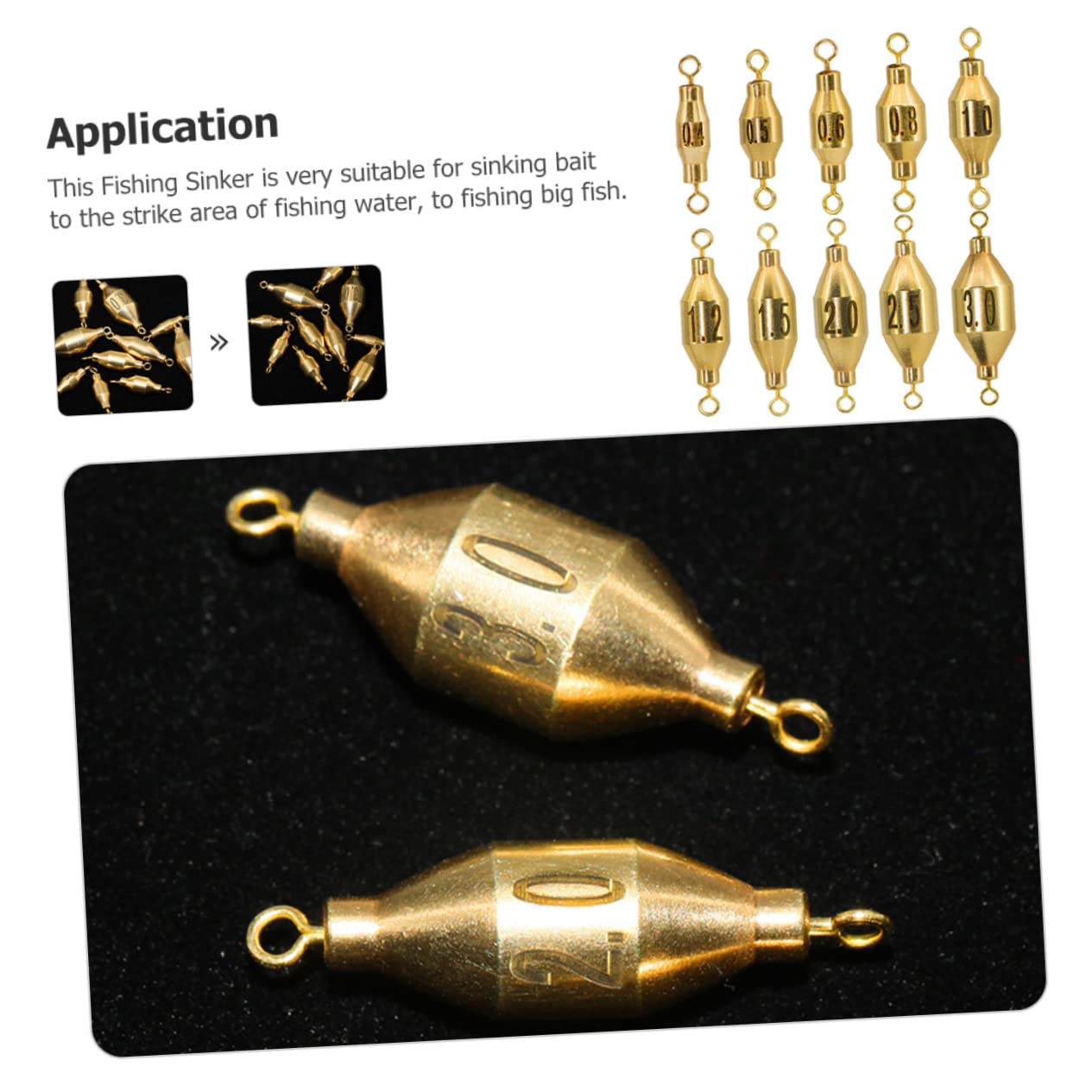 Toyvian Plomos De Cobre De Caída Profunda Cebos para Peces Equipo para Plomadas Hundimiento De Trucha Plomadas De Agua Dulce Cebos Pesas para Plomadas Eslabones Giratorios