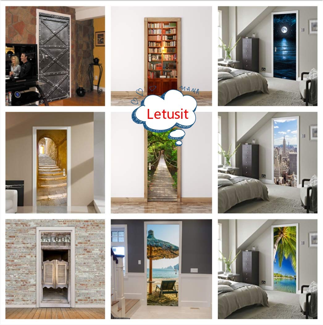 Adesivi 3D Per Porte - Carta Da Parati Decorativa Con Effetto Rilievo, Facile Da Applicare E Rimuovere - Foto 13