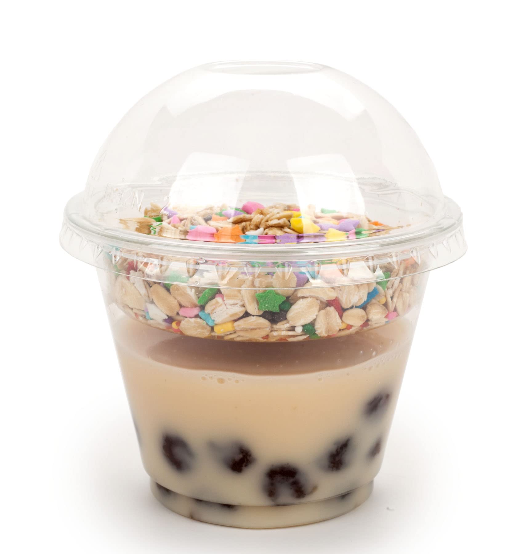 Golden Apple Cup series, 9oz-50sets Clear Plastic cups+2oz insert with Dome lids no hole, BPA Free