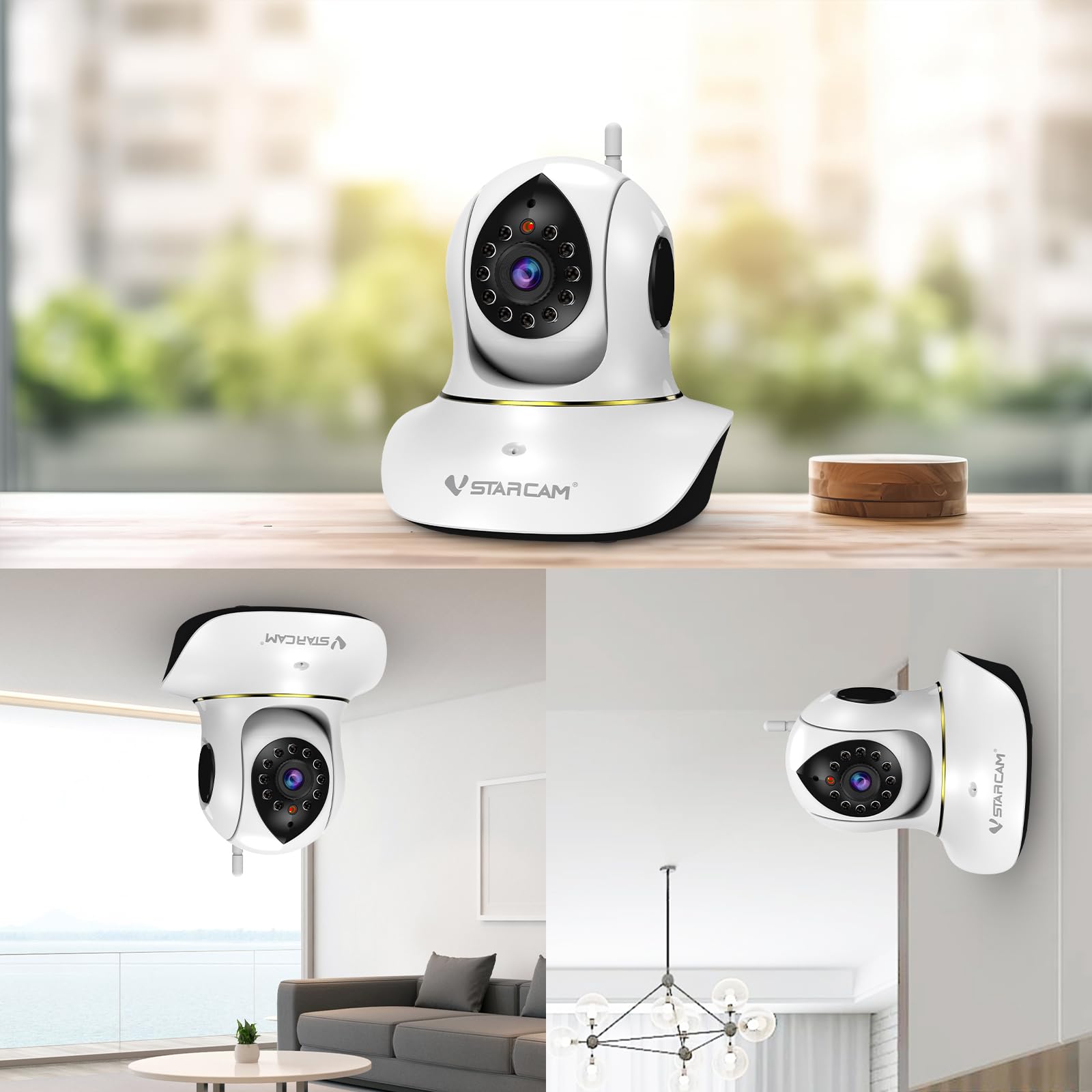 VSTARCAM 720P telecamera per gatti, telecamera interattiva per cani e gatti con app per cellulare, visione notturna a infrarossi, rilevamento del movimento, audio bidirezionale, telecamera per cani da