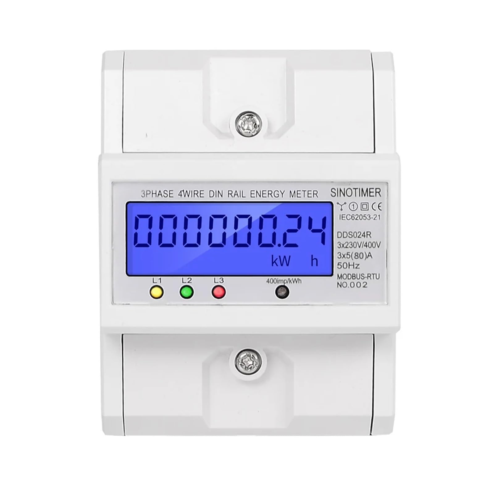 Cyfrowy wyświetlacz Bivolt z podświetleniem trójfazowy watomierz Licznik energii Modbus RS485 80a Inteligentny licznik energii elektrycznej na szynie DIN 4P(DDS024 with rs485)