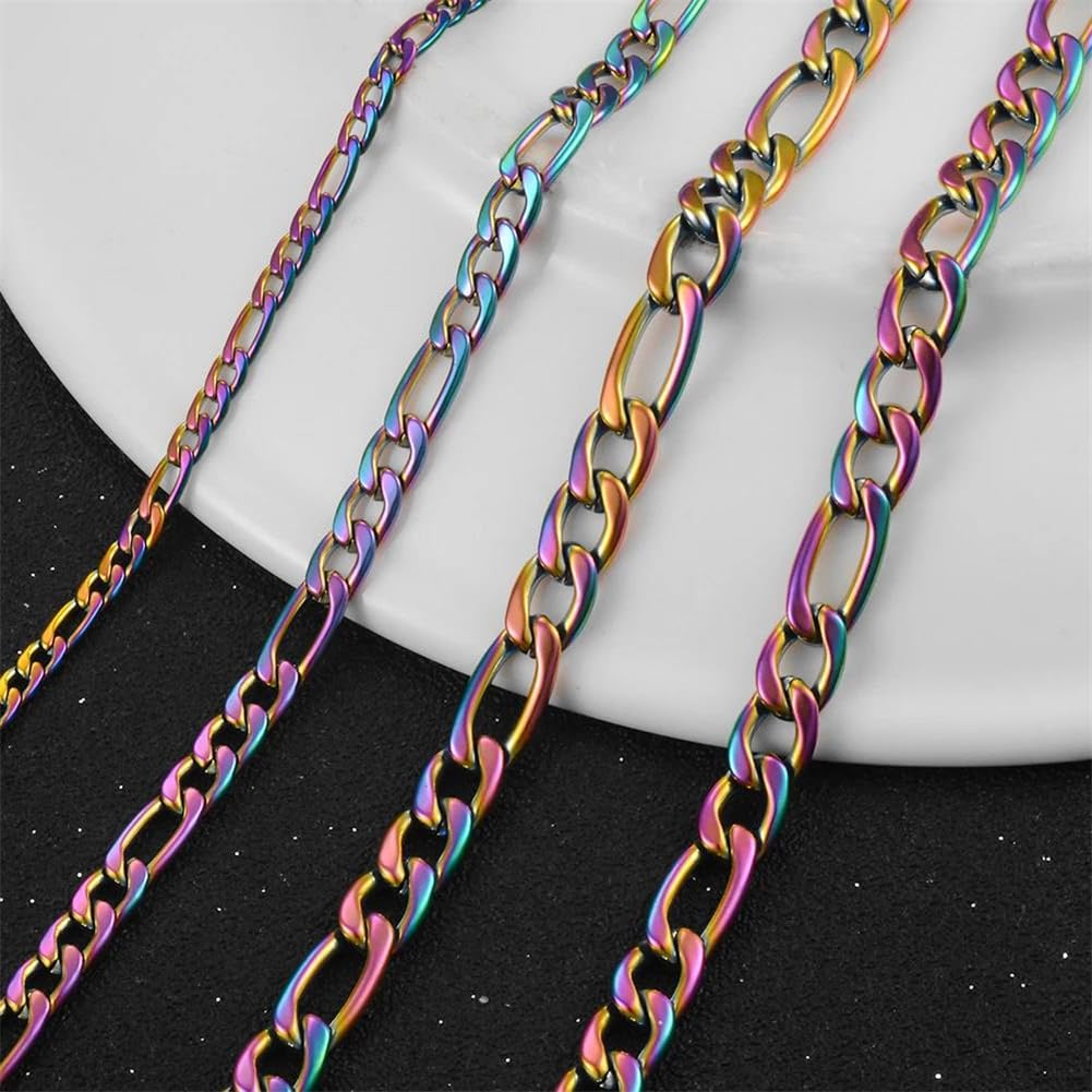 Chaîne Figaro homme femme acier inoxydable fabrication bijoux gothiques DIY