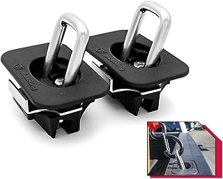 Bull Ring Flush Fit 35° Degree Angle Retractable Truck Bed Tie Down Anchors, Compatible with Ford 2015-2020 F150, 2017-2020 F250 F350 & F450 Trucks (1 Pair)