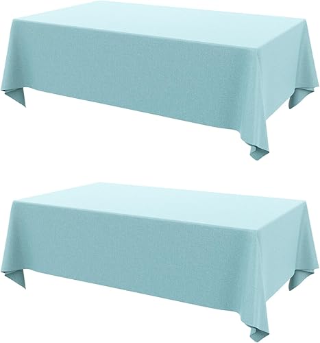 Miniatura 6 de AUSSPVOCT Mantel rectangular de lino de 54 x 70 pulgadas, impermeable, resistente a las manchas, lavable, para decoración de mesa de comedor,