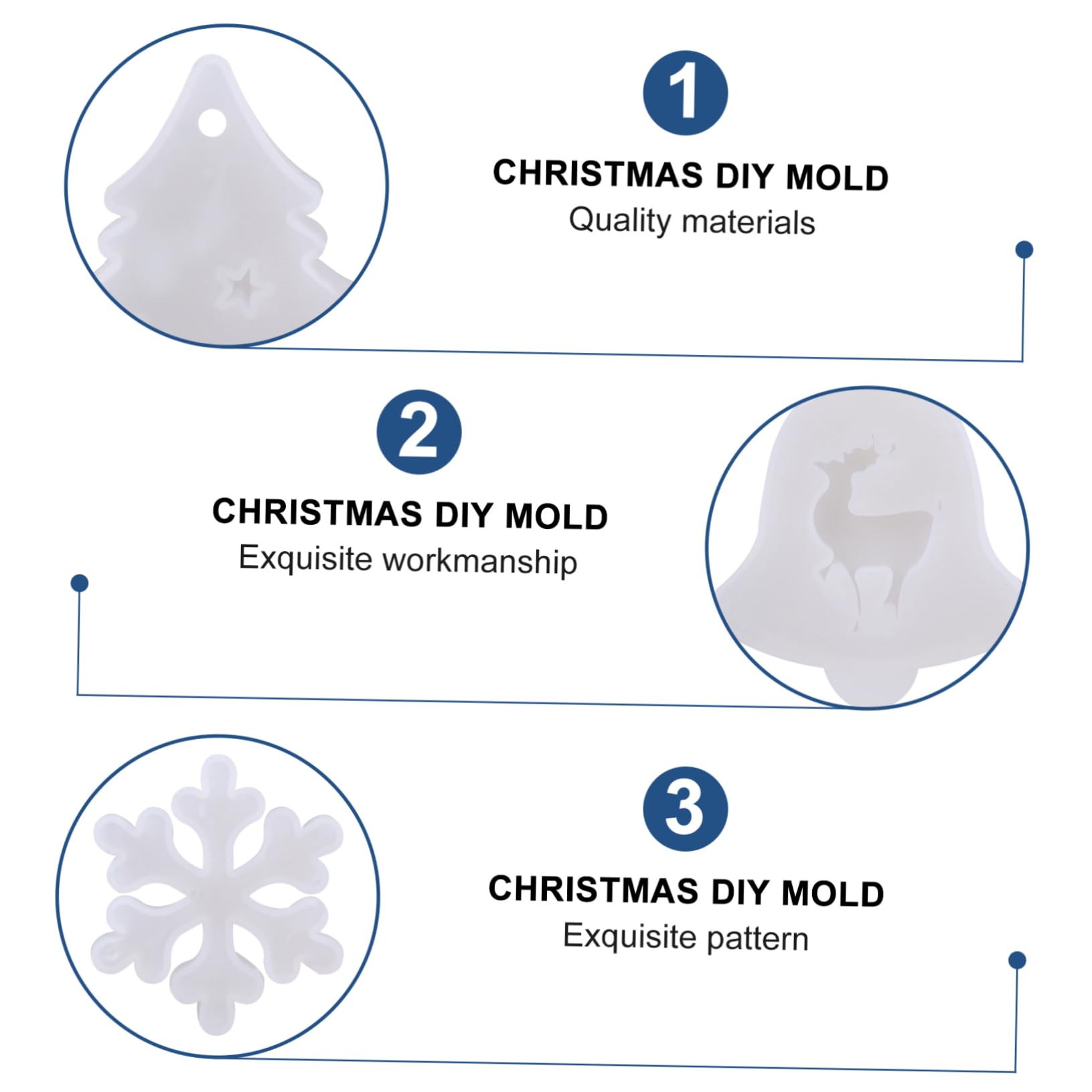 SHINEOFI 2 Series Moldes De Silicona Navideños Moldes Para Pasteles Moldes Caseros Moldes Para Hornear Moldes Redondos Para Chocolate Utensilios Para Hornear Fondant De 6 piezas*2