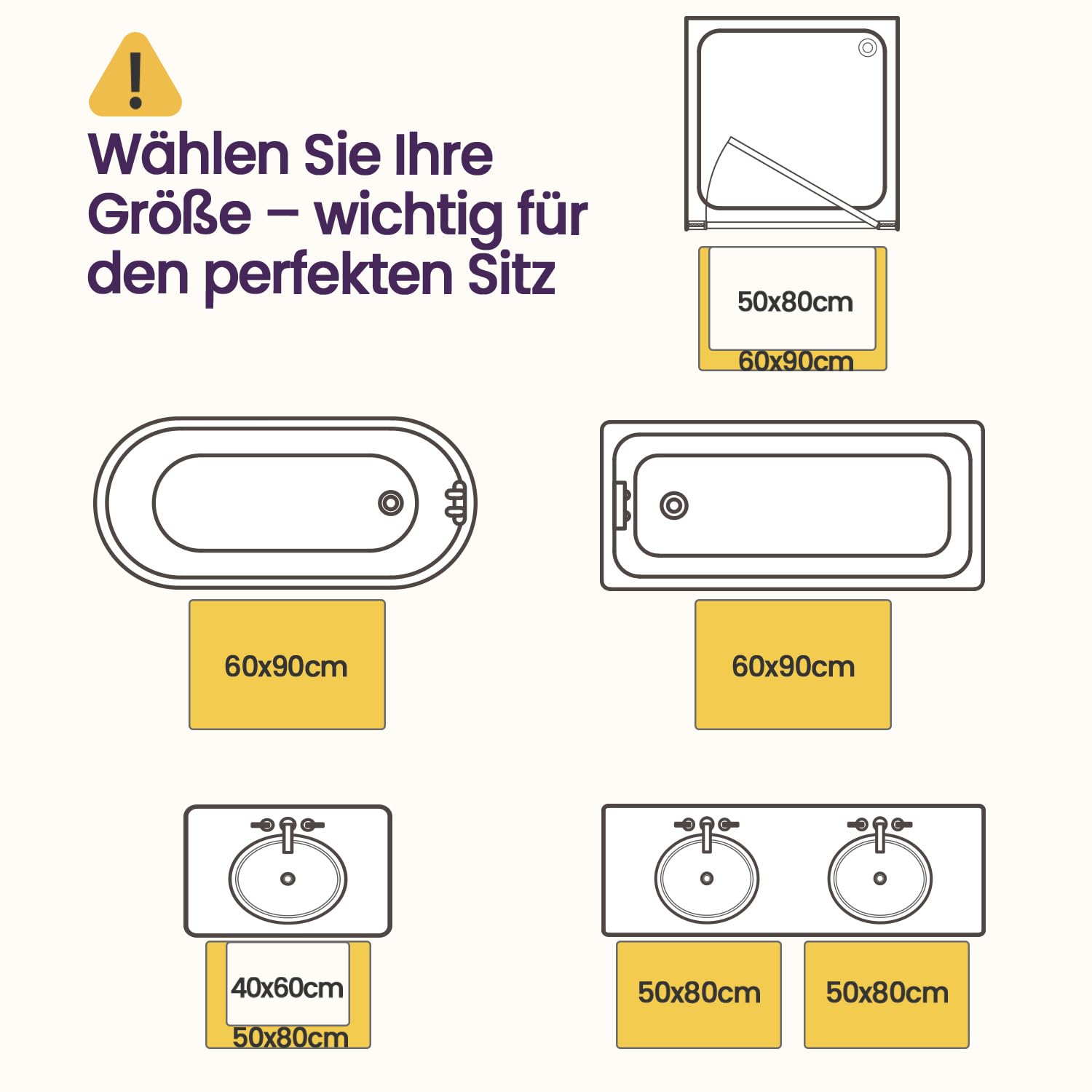DEXI Badezimmerteppich Set 2 Teilig, weicher Badematte aus Chenille Saugfähig, rutschfest waschbar Badematten & Badteppiche für Dusche, Badezimmer, Waschküche, 60 x 90 cm + 60 x 90 cm, Grau