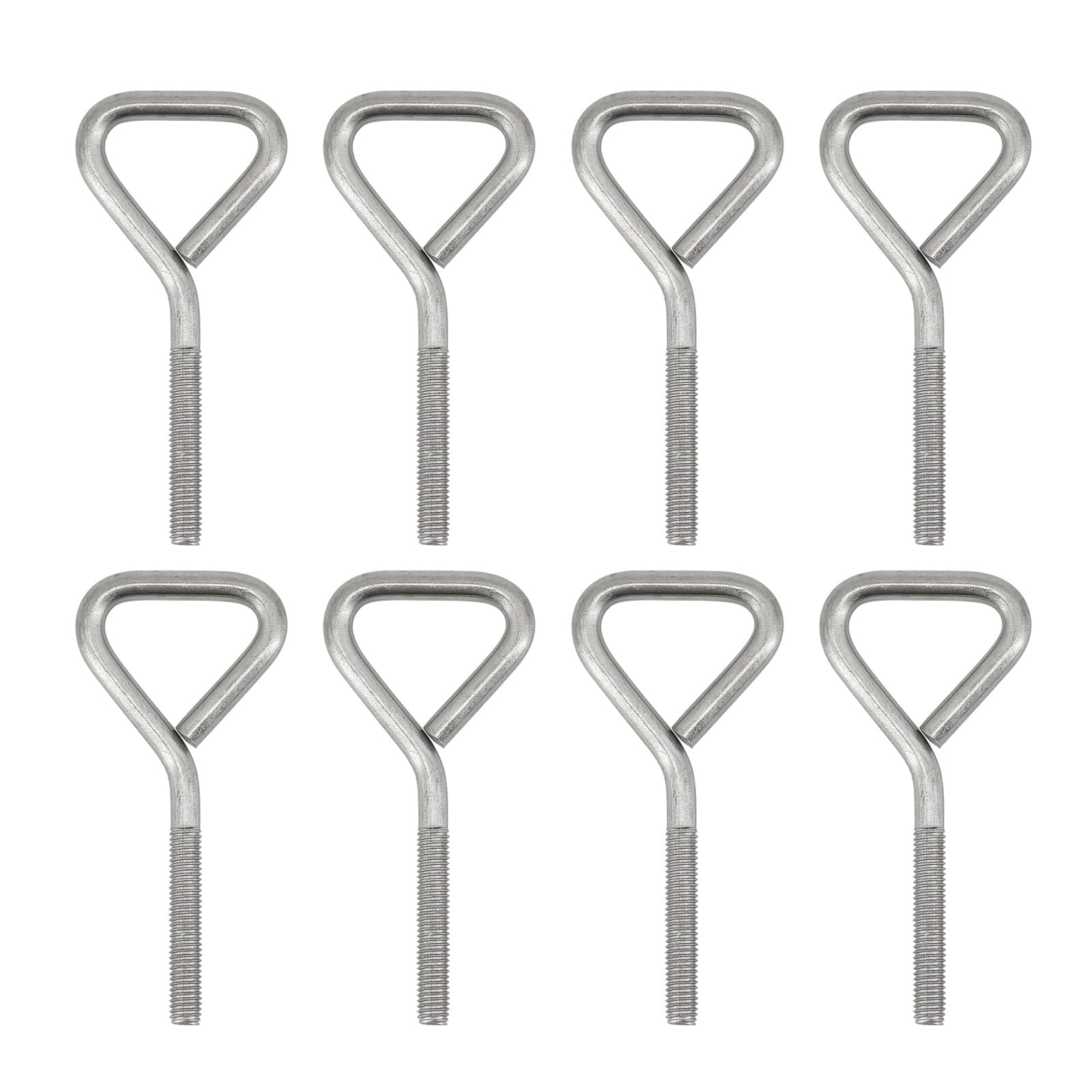 8Pcs M5x30 304 Stainless Steel Long Shank Triangle Lifting Eye bolts Screws Heavy Duty Lifting Ring Eyebolts