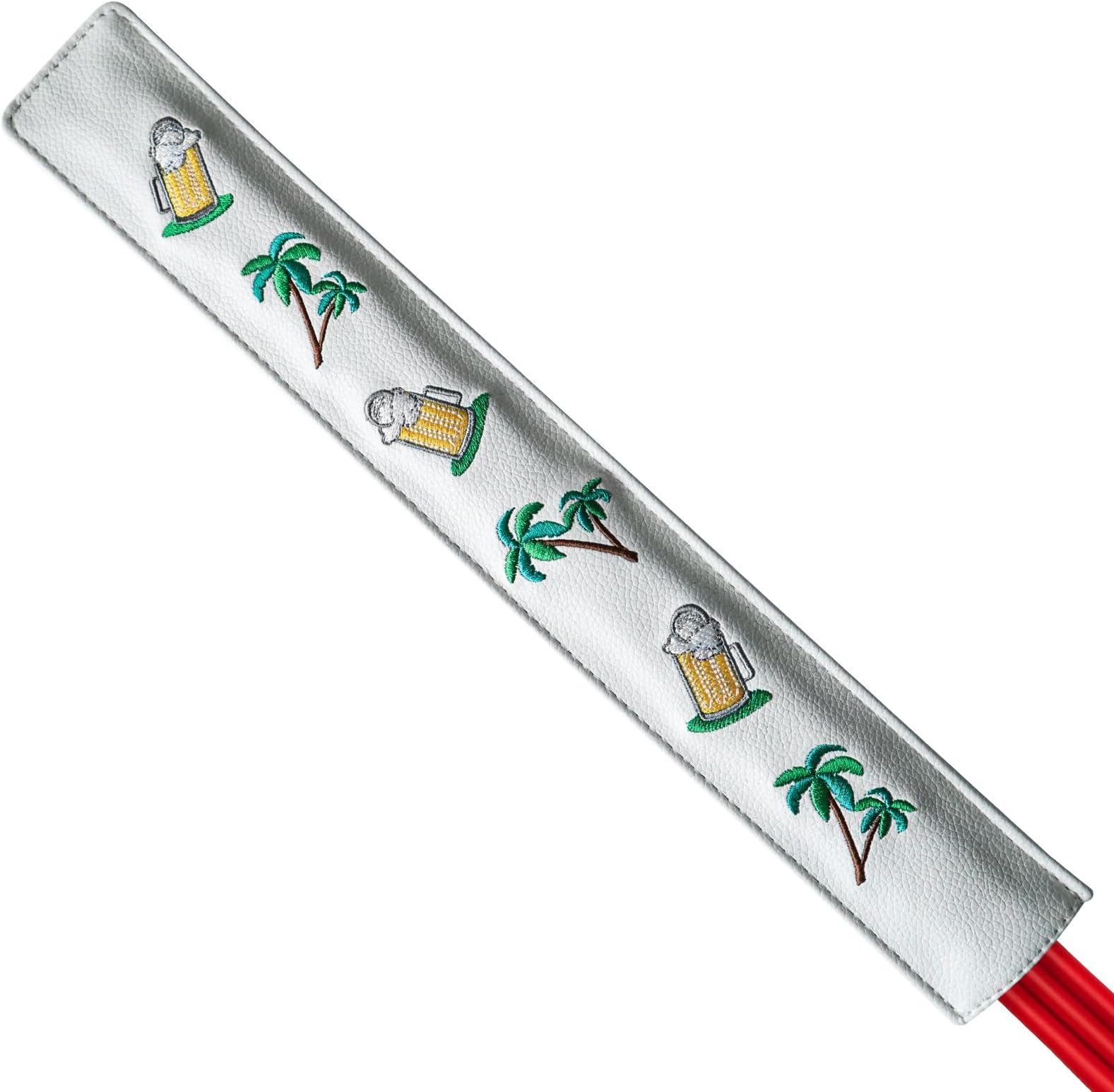 FINGER TEN Golf Alignment Stick Cover Headcover Rods Holder Case Leather 14''× 2'' in USA Black White Green Hold at Least 2 Sticks
