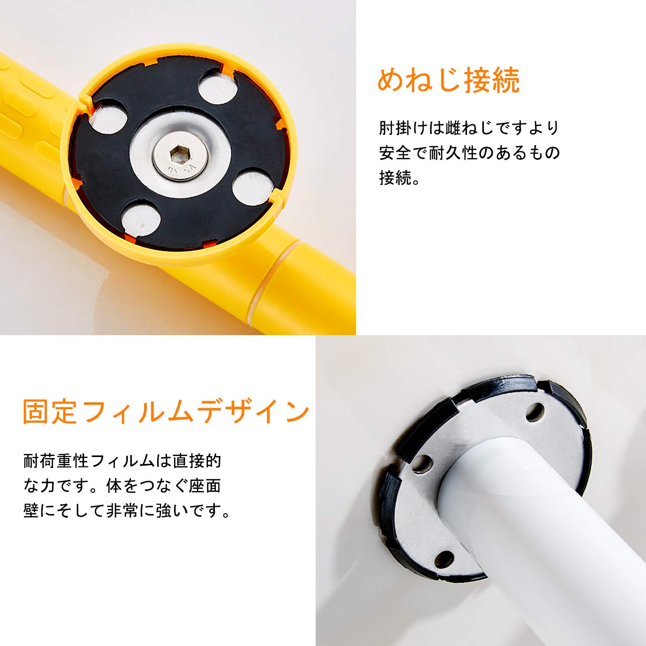 Amazon | WochiTV L型手すり 90度手すり 浴室手すり アンチスリップ 防