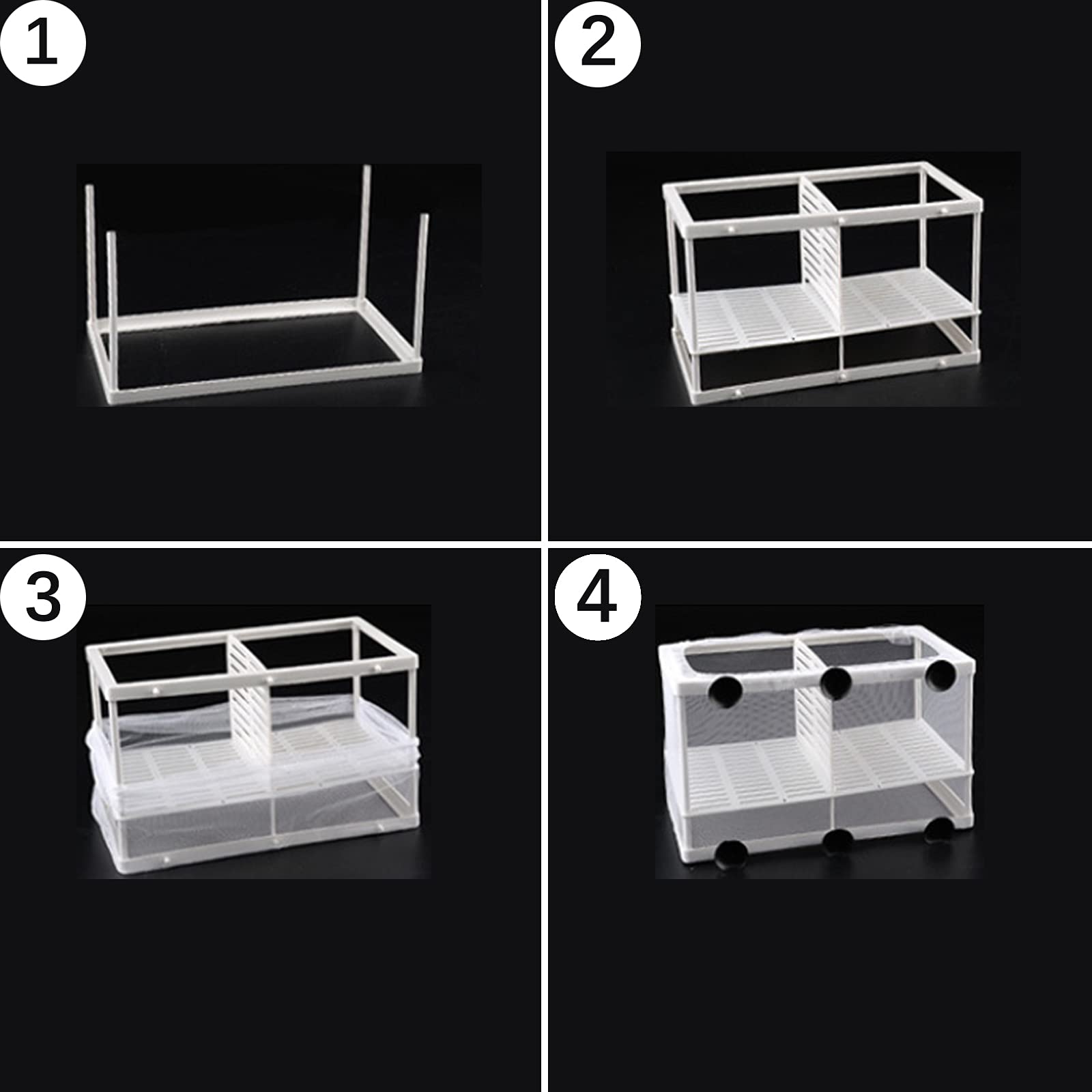 2 Pezzi Scatola di Allevamento, Scatola di Allevamento in Plastica, Incubatrice per Pesci D'acquario, Adatto per Acquari, Isolare Piantine e Sostenere l'incubazione e la Riproduzione (Bianco)