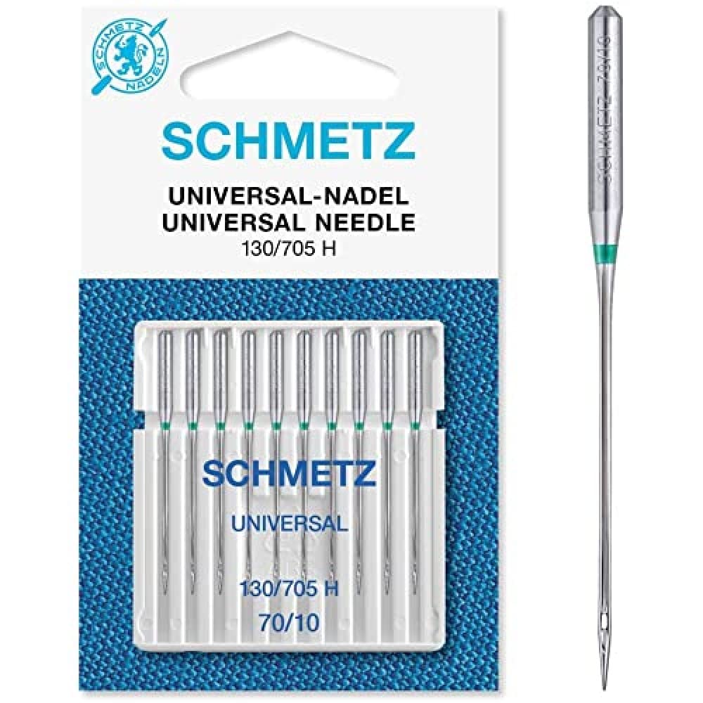 SCHMETZ Sewing Machine Needles: 10 Universal Needles, Needle Thickness 70/10, 130/705 H, Can Be Used On Any Standard Household Sewing Machine