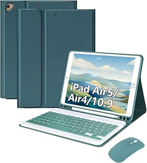 Capa para ipad air 4ª air 5ª geração (a2316) + smart keyboard+mouse (d