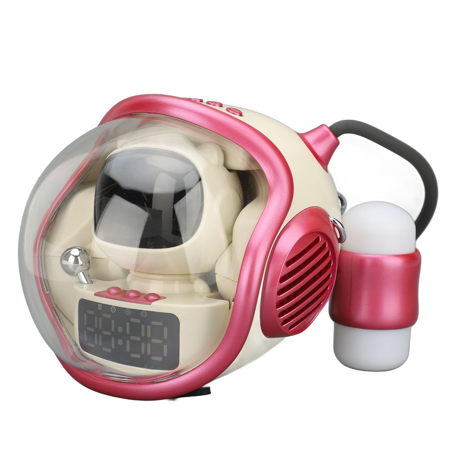 Chiyyak Raumschiff-Bluetooth-Lautsprecher, Niedlicher Dekorativer RGB-Licht-Smart-Wecker für Zuhause und Büro, ABS-Material (Rosa)