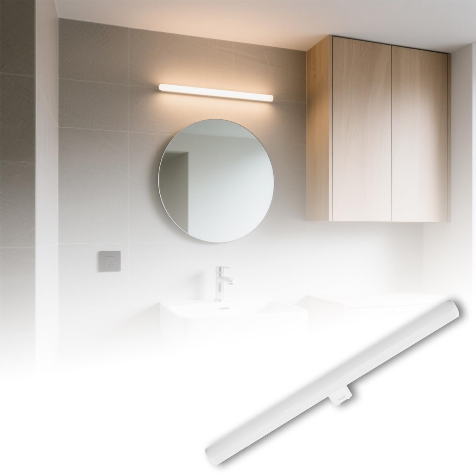 Maxled, Light is Led! S14D LED Light Bulb 12W Warm White 2700K 50cm Length 90W Replacement 1100lm 180º Beam Angle LED Tube Lights Bulb Make-up Mirror Light