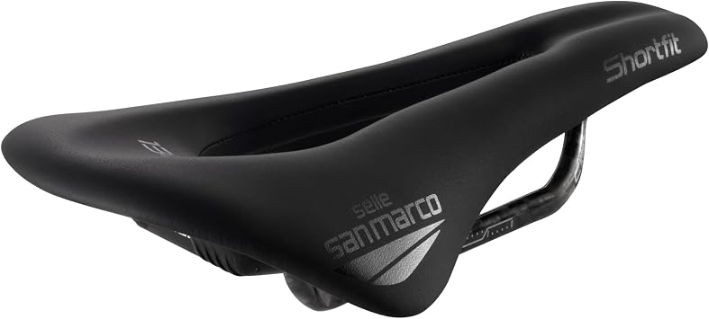 Selle San Marco SHORTFIT 130 Ergonomischer Rennrad-Sattel mit kurzem Schnitt, zentraler Aussparung Groe S3, Schwarz