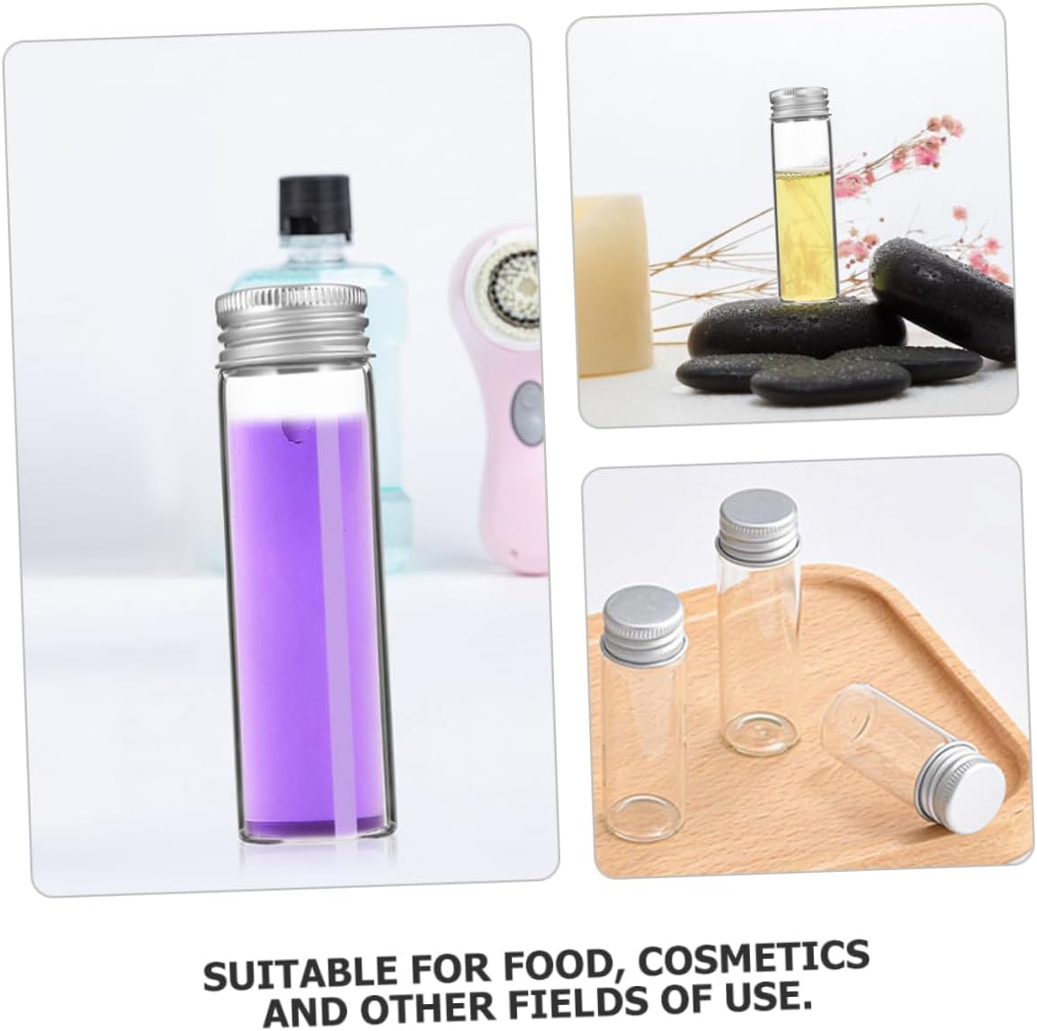 50Pcs Glass Vials with Aluminum Screw Caps Mini Storage Bottles for Inks Powders and More Versatile Lab Sample Jars with Lids for Crafting and Organization