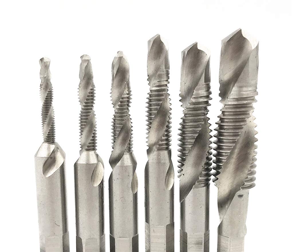 BE-TOOL 6-teiliges Handgewindebohrer-Set - HSS, Metrisch M3 Bis M10, Titanbeschichtet, Sechskantschaft
