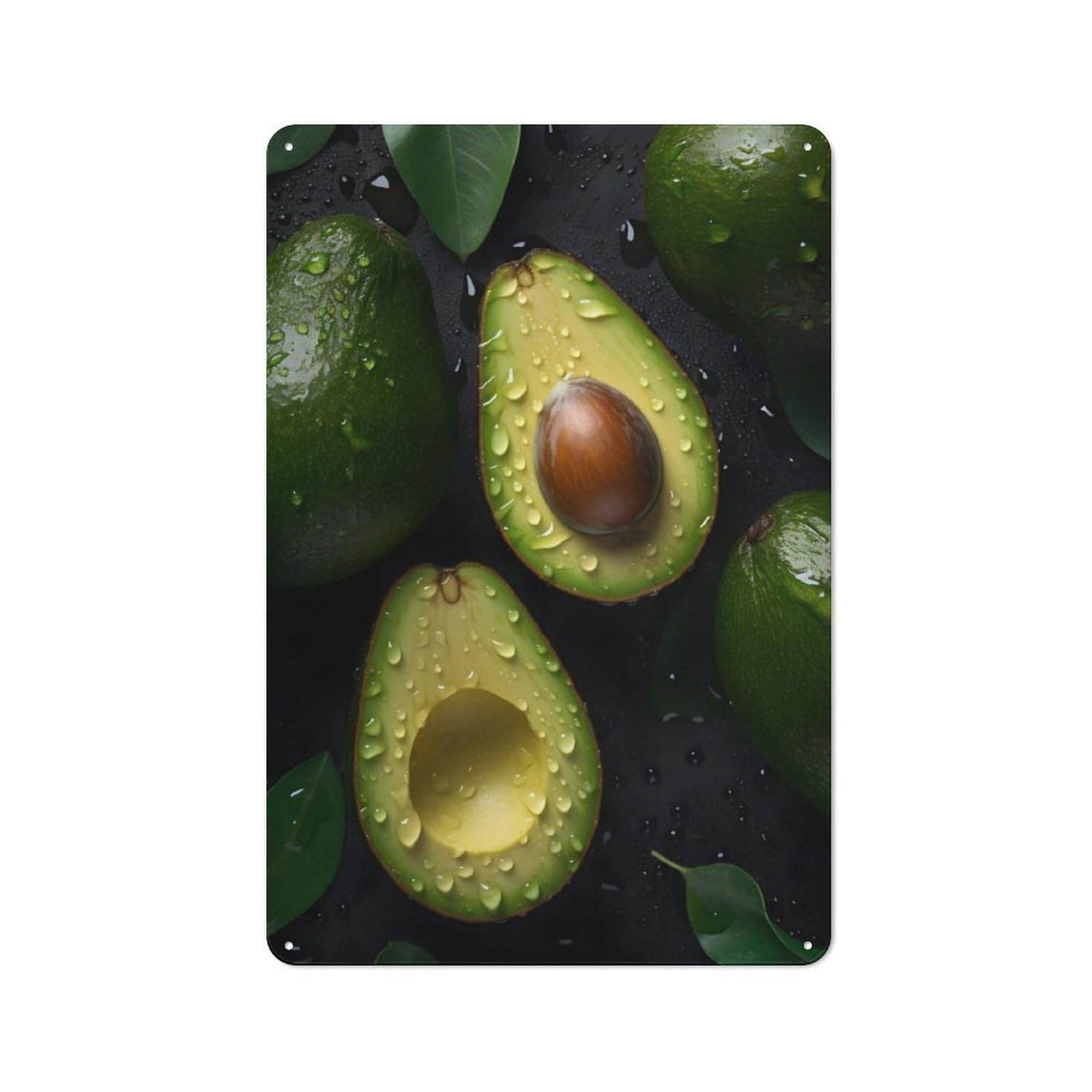 Junmoney Tasty Avocados Vintage Tin Sign 30X20cm For Dining Room Or Kitchen, Suited To Dining Room Decor Fans