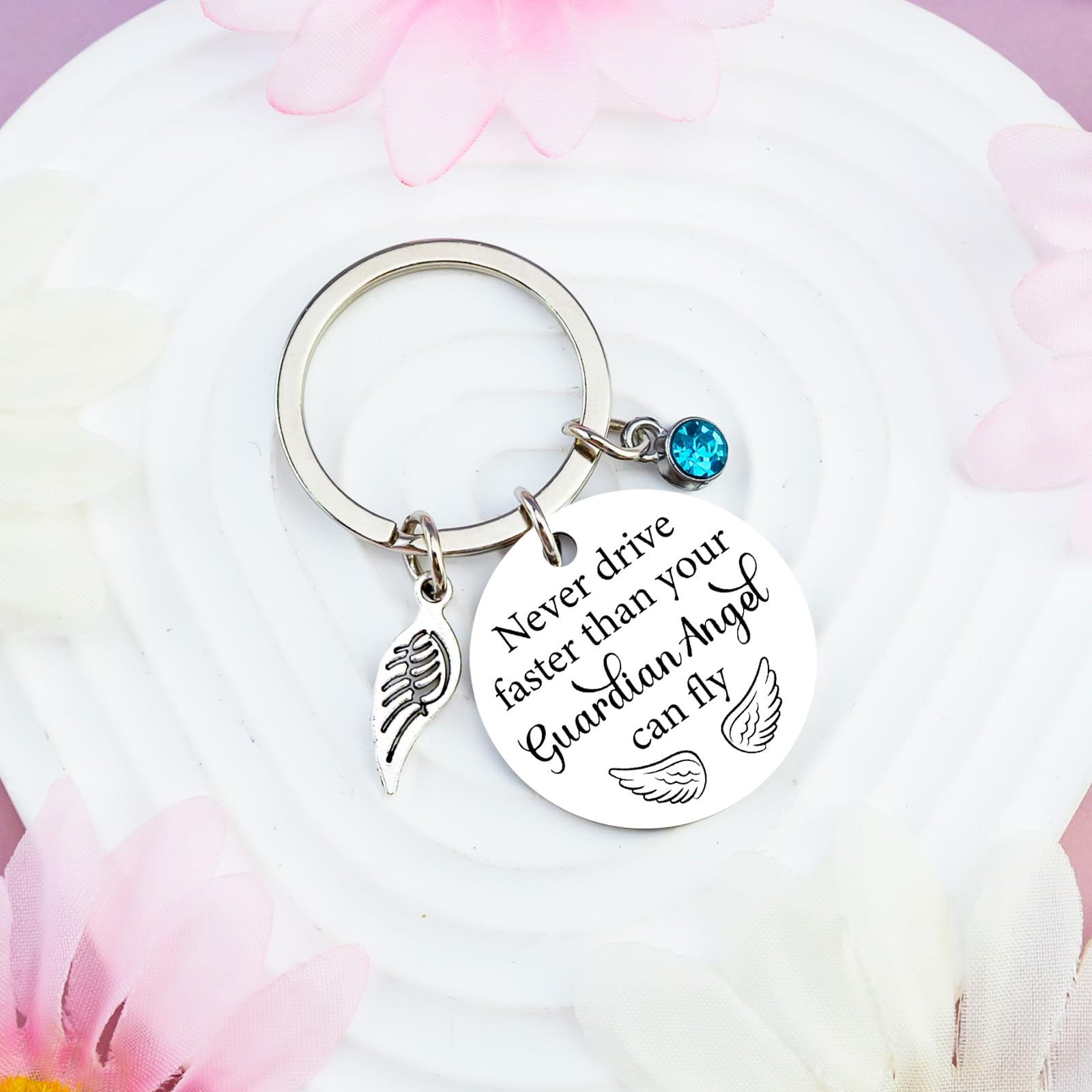 Sweet 16 Gifts for Girls 16th Birthday Gifts for Girls 16 Year Old Girl Birthday Gift Ideas Sweet Sixteen Party Decoration Guardian Angel Keychain Never Drive Faster Than Your Guardian Angel Can Fly